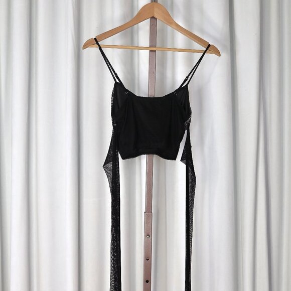 AMAZING LACE Black Mesh Cropped Cami Top & Gloves - Picture 5 of 5